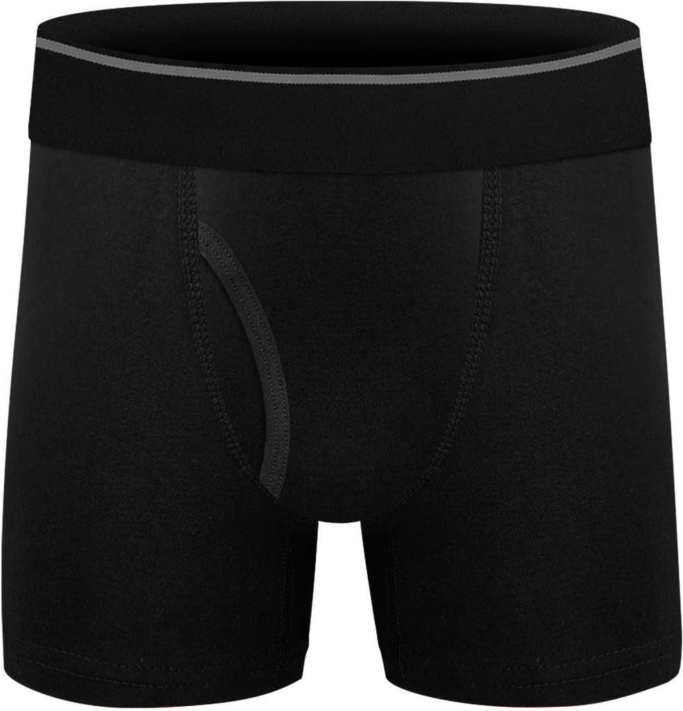 Boys Cotton Boxer Briefs Underwear Mesh Performance Sport Boxer Briefs for Big Boy with Fly 5 Pack