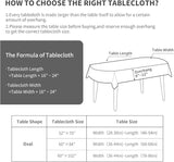 Solid Embroidery Oval Tablecloth with Tassels for Oval Table, 52 x 70 Inch Lace Dust-Proof Table Cov