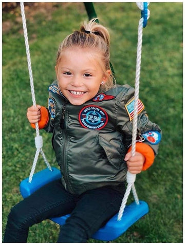 MA-1 Flight Bomber Jacket TopGun Military with US Army & Navy Patched Coat for Kids Boys