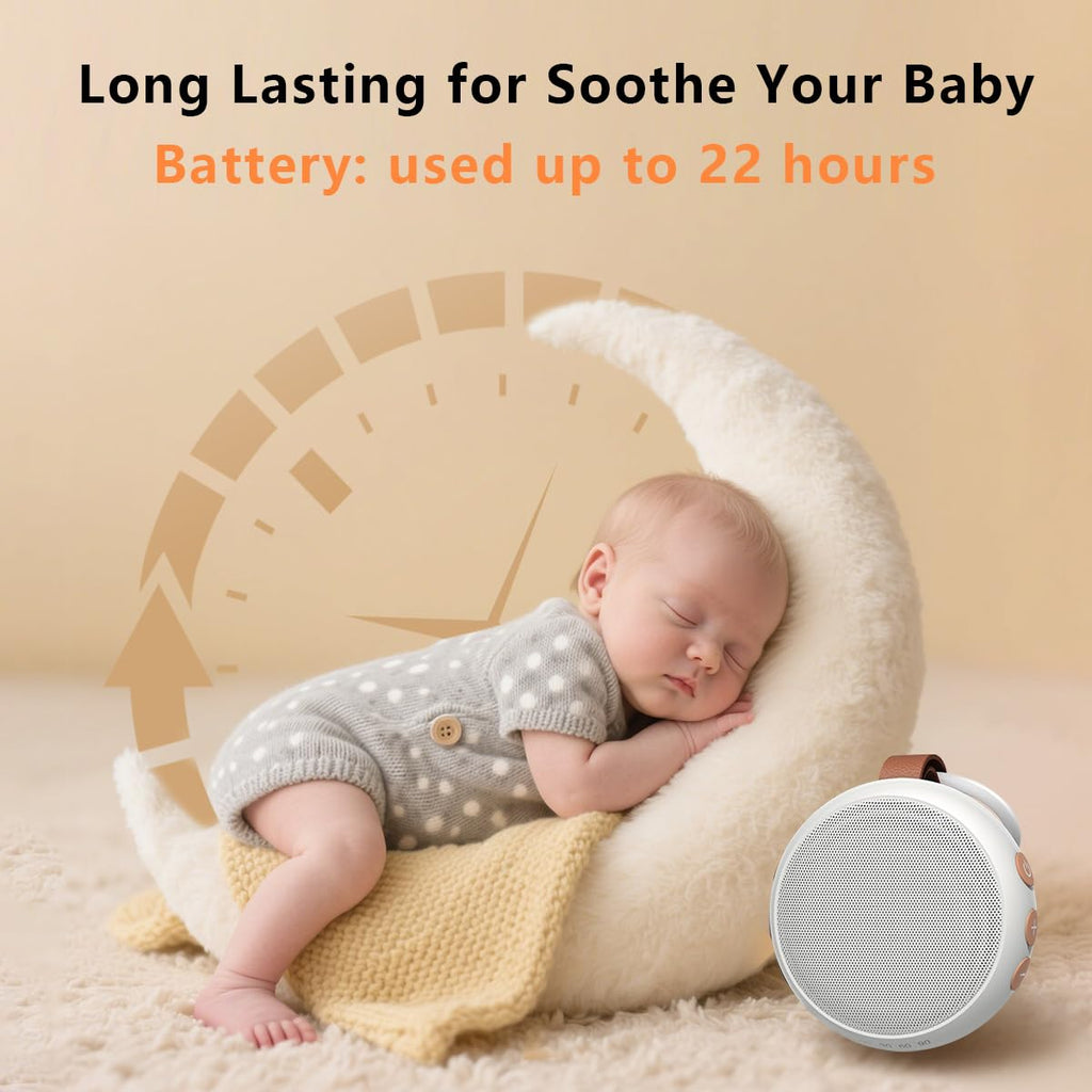 Portable Sound Machine Baby White Noise Machine Travel Noise Machine with 30 Sounds for Newborn Kids Adults Battery Sleep
