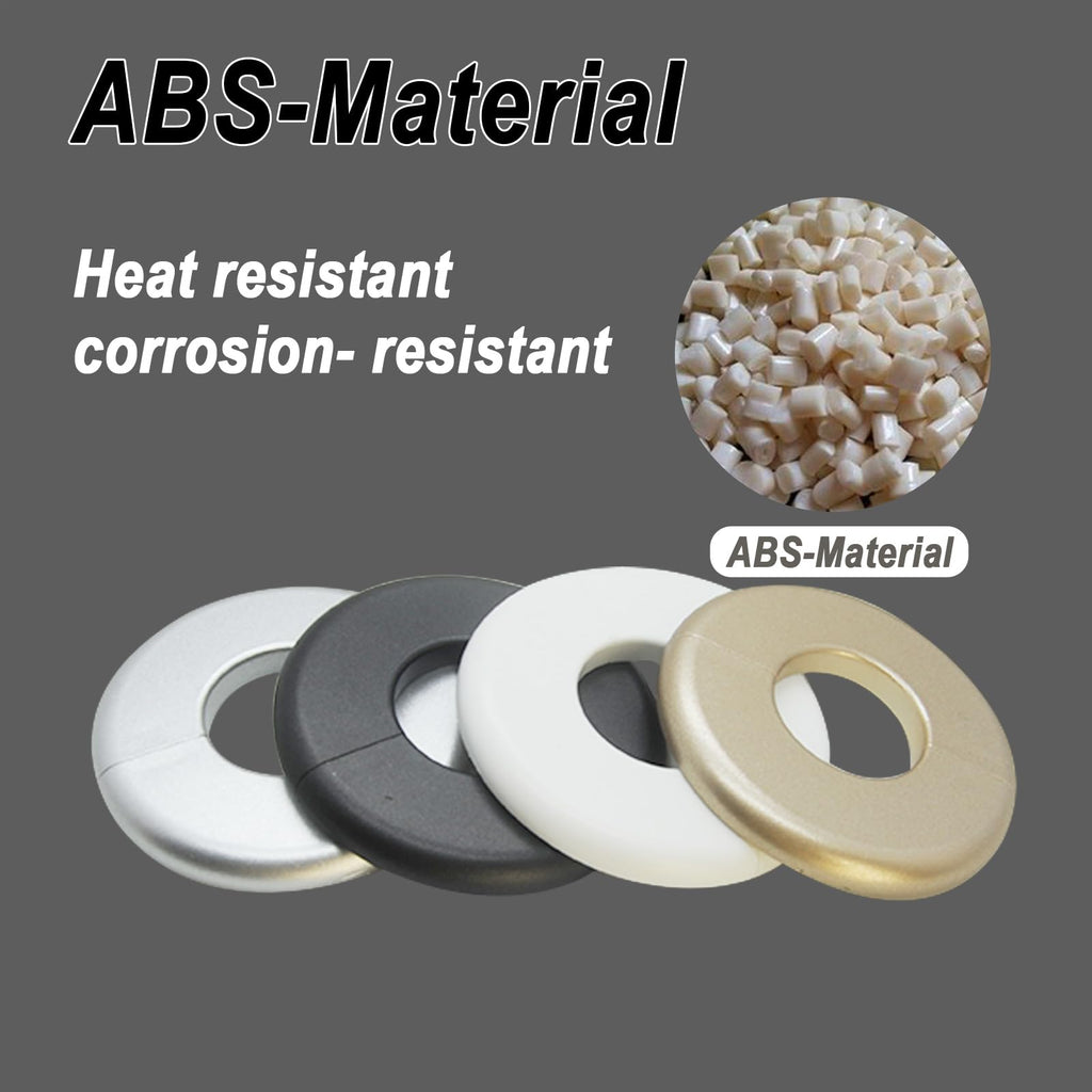 1 Piece Wall Split Flange, Self-Adhesive Escutcheon Plate for 33mm/1.3" Dia Pipe, ABS Round Plumbing Cover Plates