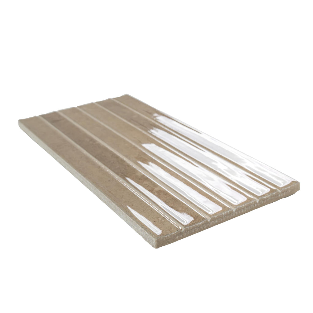 Porcelain Fluted Wall Tile | Marino Bronzed Mink | 5" x 10"