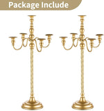 Tall Candelabra Candle Holder 2 Pcs 28in Floor Candlestick Holders Taper Candle Holders Gold 5 Arm Candelabras Candle
