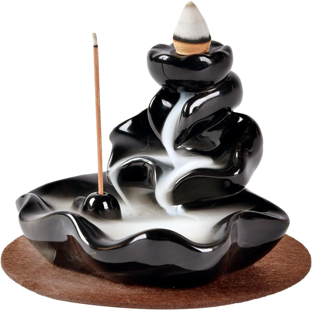Waterfall Incense Burner, Waterfall Incense Holder, with 10P Cones - Set of 2