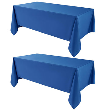 2 Pack Royal Blue Rectangle Tablecloths 60x120 Inch for 8ft Tables