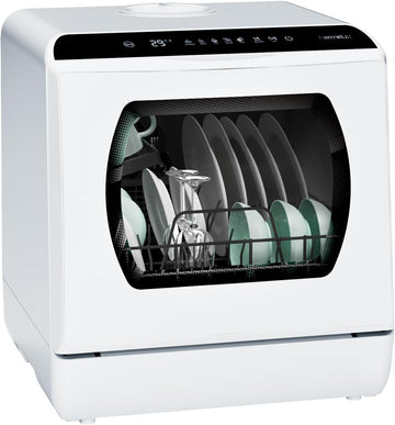 Portable Countertop Dishwashes, 5 Washing Programs Mini Dishwasher with 5-Liter Built-in Water Tank 