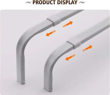 Heavy Duty Single Standard Adjustable Curtain Rod Hardware Included (White, 18"- 28")