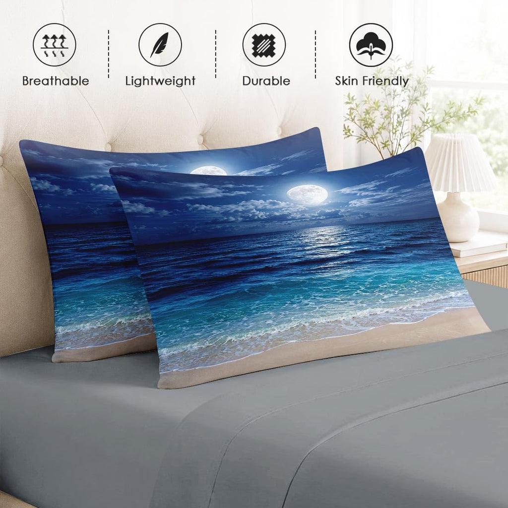 Comforter Set with Sheets, 5 Pieces Ocean Moon Bedding