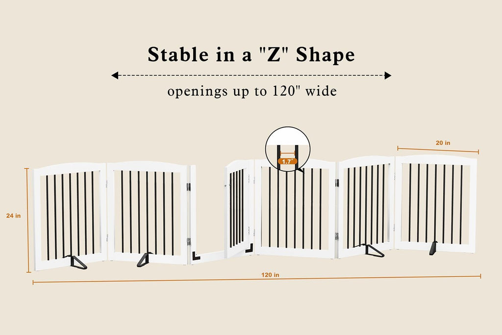 Freestanding Pet Gates with Walk Through Door, Dog Indoor Fence, Dog Gate for The House, Stairs, Extra Wide Pet Gate