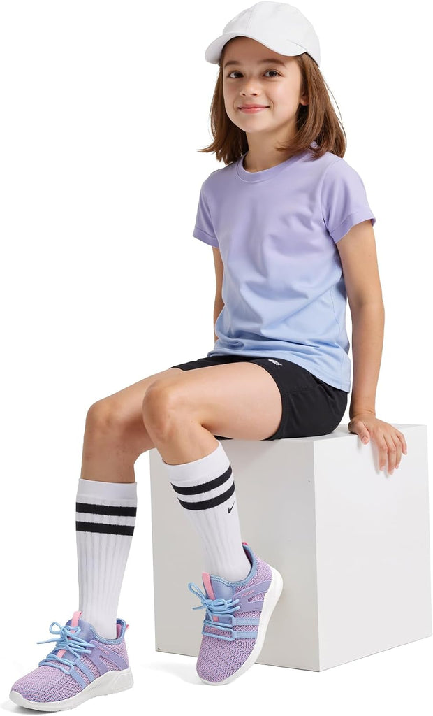Girls Tennis Shoes Lace-up Running Sneaker for Kids