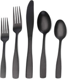 Matte Black Silverware Set, Satin Finish 40-Piece Stainless Steel Flatware set, Tableware Cutlery Set Service for 8