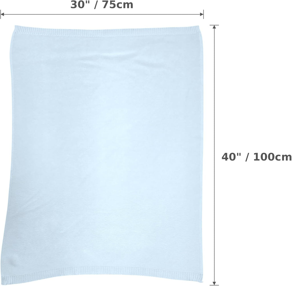 The Classic Blanket - 100% Organic Cotton Baby Blanket, American Made, 30x40in - Bassinet, Crib, Stroller - Gift
