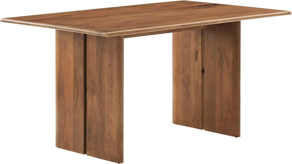 Amistad 60" Solid Wood Modern Farmhouse Rectangular Dining Table in Walnut