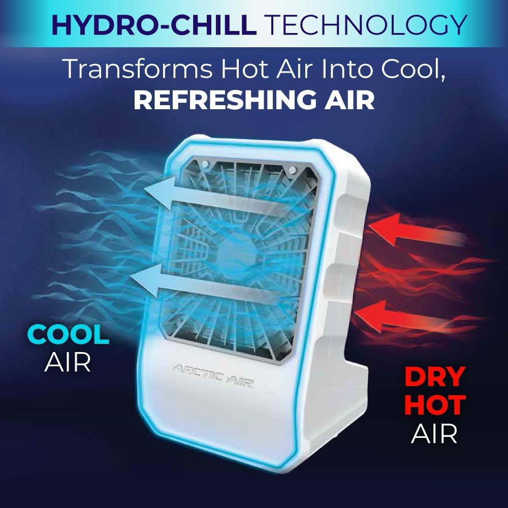 Outdoor Evaporative Cooler, Portable & Ultra-Quiet Air Cooler with 4 Fan Speeds, USB Rechargeable, 6