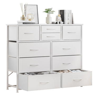 10 Drawers, Chest of Drawers for Closets, White