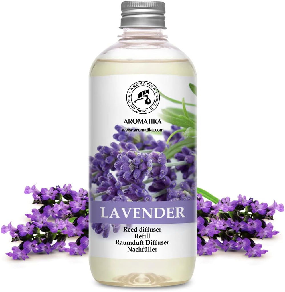 Lavender Reed Diffuser Refill 17 Fl Oz - 500ml - Lavanda Refill - Wardrobe Freshener - Home Fragrance Oil - Air - Set of 17