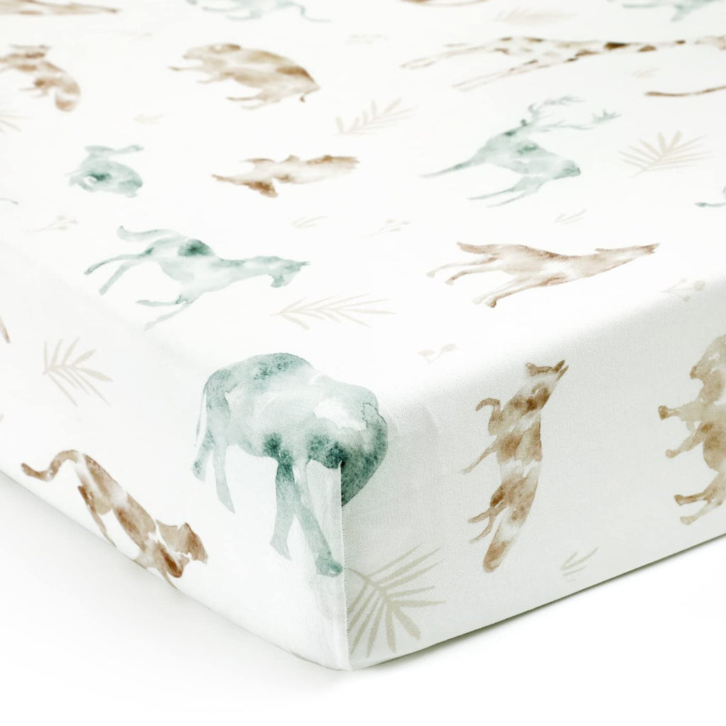 Crib Sheets 2 Pack, Jersey Knit Stretchy Soft Fitted Baby Bed Sheet