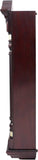 Oak Wood Pendulum Wall Clock with Chimes, Dark Brown, 28 x 12.5 x 6 Inches