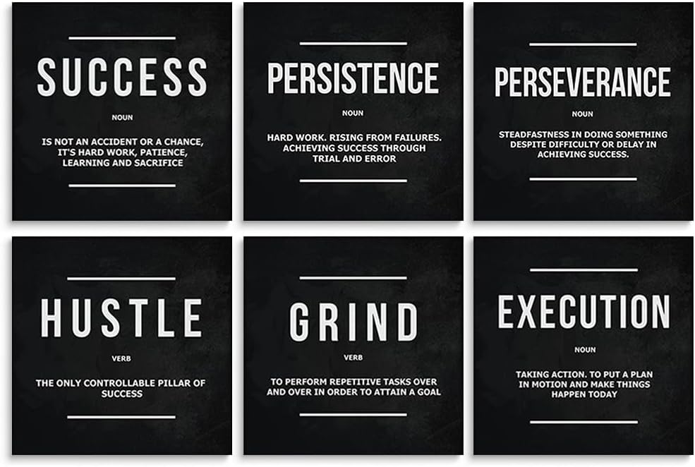 Inspirational Office Wall Art - Motivational Quotes - Encouraging Canvas Posters - Sayings for Wall Decor