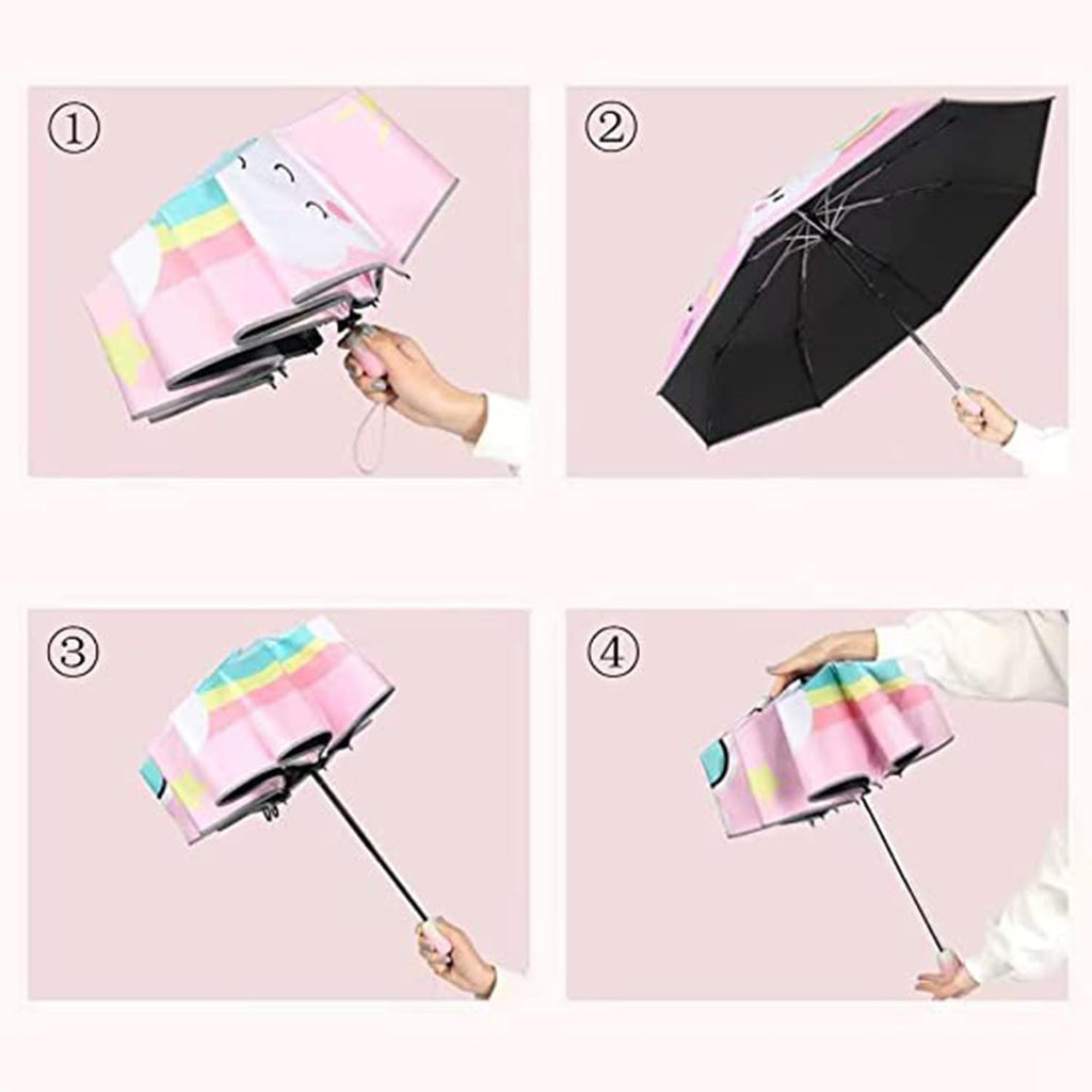 Automatic Kids Umbrella, Folding Telescopic Toddler Umbrella for girls & boys, UV/Sun Protection - Strong