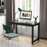 Computer Desk, 47 inch Modern Simple Office Desk Computer Table Study Writing Desk, Black