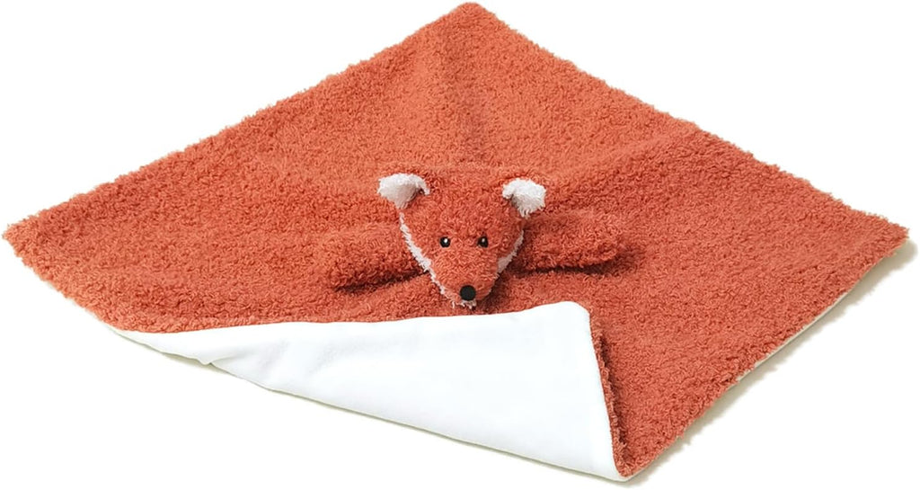 Baby Orange Fox Soft Stuffed Animal Security Blanket, Plush Fox Character Lovey Blanket, Baby Shower/Nursery Gift