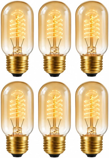 Edison Light Bulbs 40 Watt Dimmable T45 Vintage Warm Bulbs