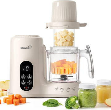 Baby Food Maker & Processor with Dual-Layer Steam Basket,Cream
