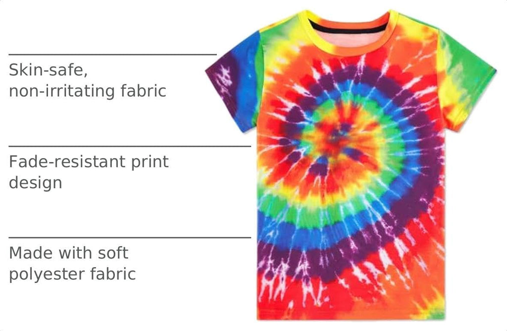 Boys Tie Dye Shirt Girl Tie Dye Shirts Short Sleeve Hippie Tshirt