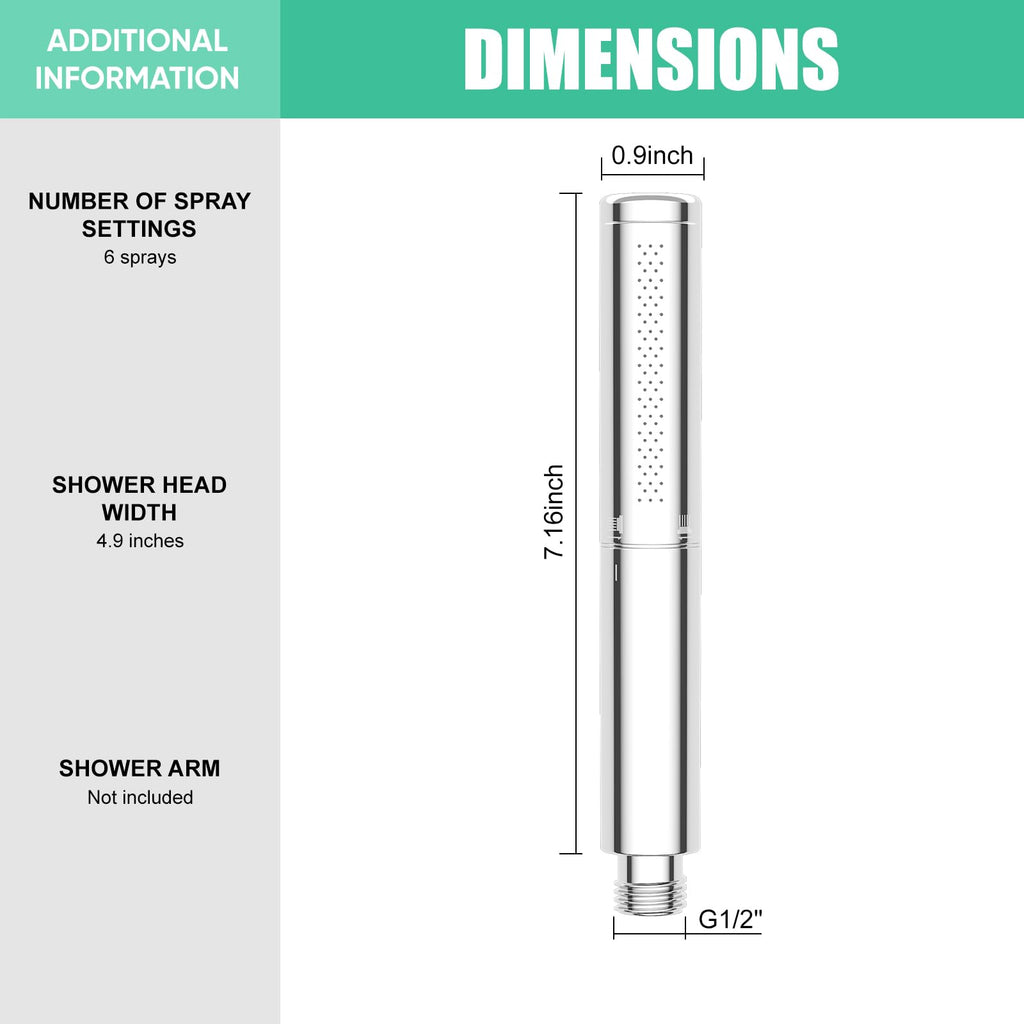 Homipro 2 In 1 Function High Pressure Handheld Shower Head Set with Filter, Shower Head Sprayer Hand Shower Wand for