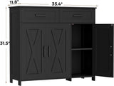 Sideboard Buffet Cabinet, Coffee Bar Storage Cabinet with Drawers and Doors