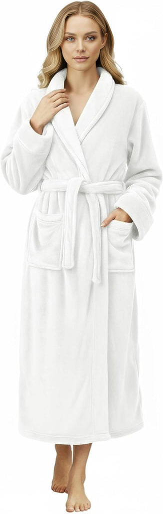 Premium Plush Fleece Robes for Women Fluffy Soft Long Bathrobe