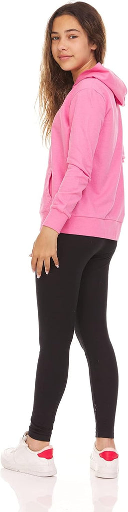 Little & Big Girls Zip Up Hoodie, Kids Full Zipper Hooded Fashion Sweatshirt