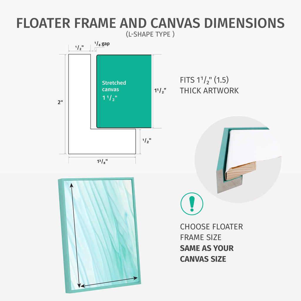 Floater Frame 30x60 for 1-1/2 (1.5) inch Deep Canvas Paintings/Canvas Prints/Wood Canvas Panels/Wall Art/Wall