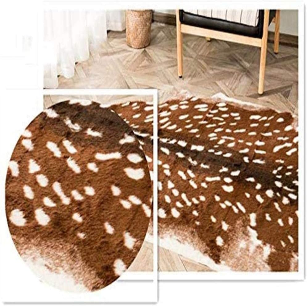 Faux Fur Deer Hide Rug, Soft Washable 35.4x41.3in