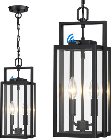 17.8'' Large Dusk to Dawn Outdoor Pendant Light 2-Light