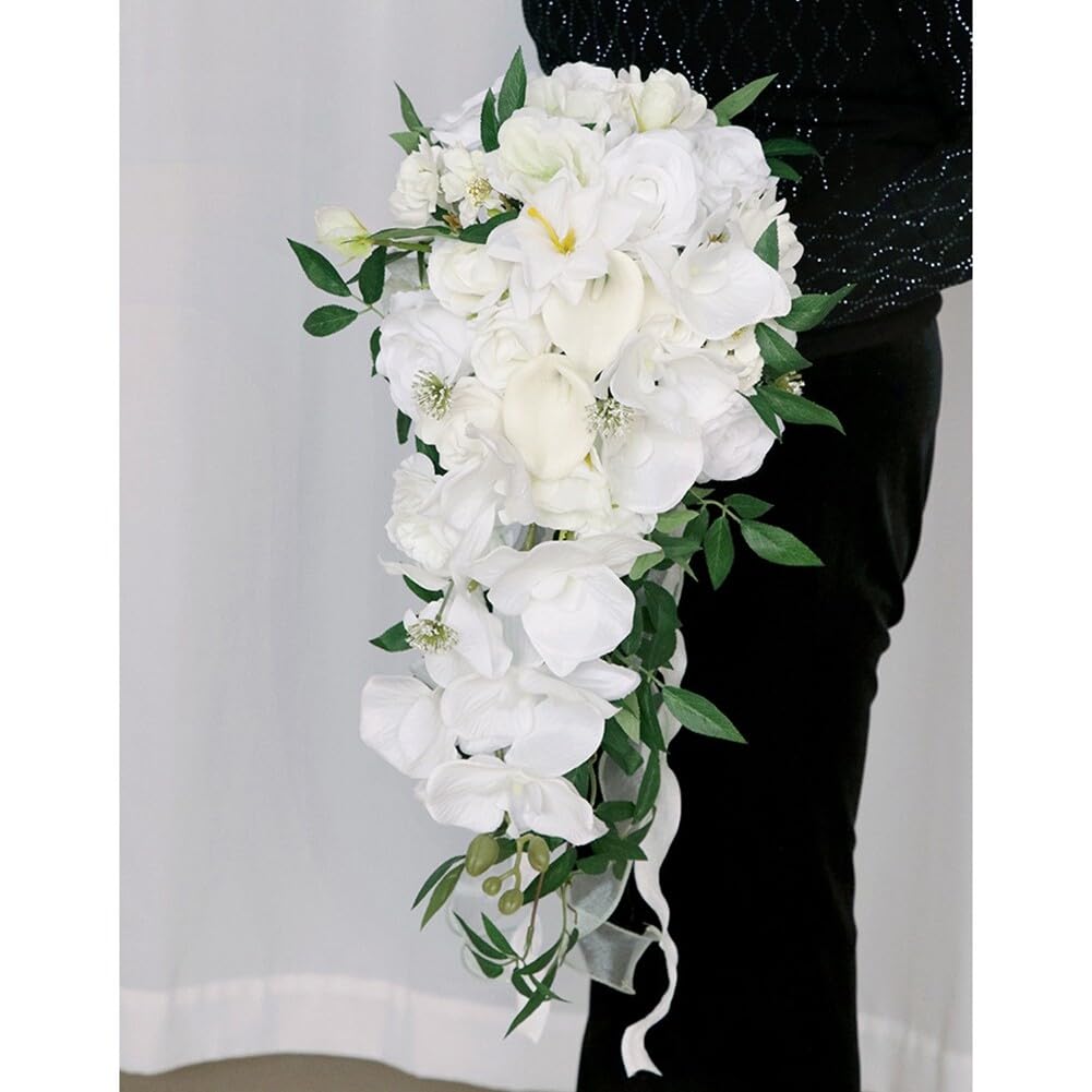 Wedding Bouquets Artificial Calla Lily Orchid Flowers Wedding Bouquets for Bride Bridesmaid Holding Flower Faux