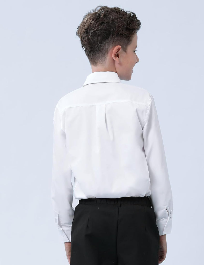 Boys Long Sleeve Button Down Dress Shirt with Chest Pocket