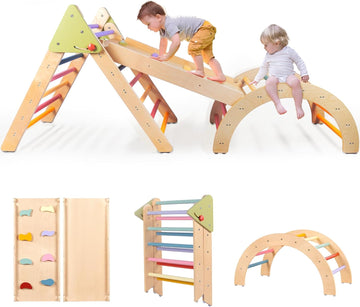 Foldable Triangle Climbing Toy with Slide for Toddlers 1-3