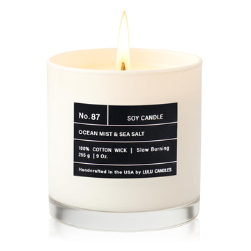 Ocean Mist & Sea Salt | Luxury Scented Soy Jar Candle | Hand Poured in The USA | Highly Scented & Long Lasting- 9 Oz.