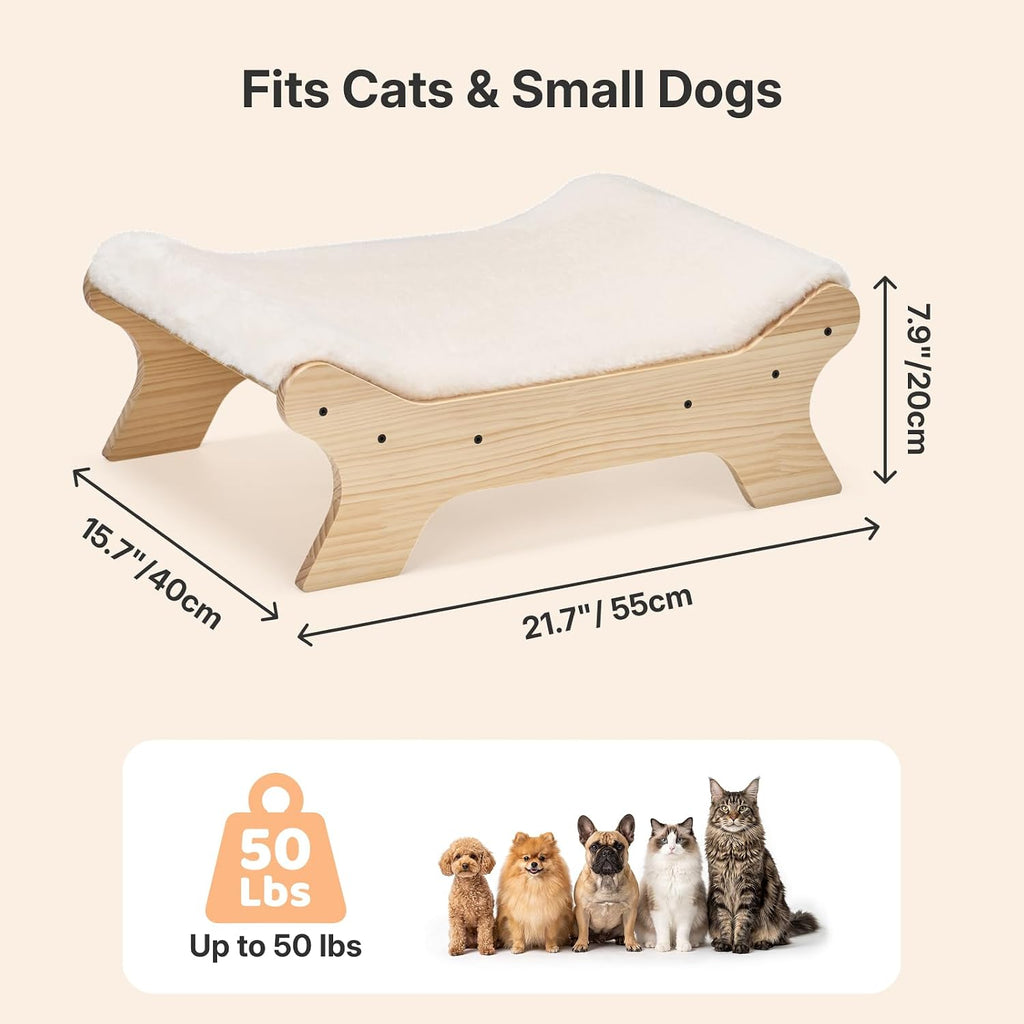 Elevated Cat Bed, Raised Cat Hammock Bed for Cats and Small Dogs