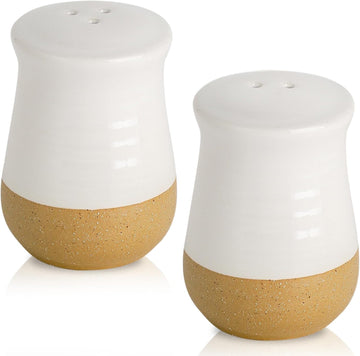 Salt and Pepper Shakers Set, Ceramic Salt Shaker Counter, Cute Pepper Shakers, Refillable Spice Shaker Set Counter - Set of 2