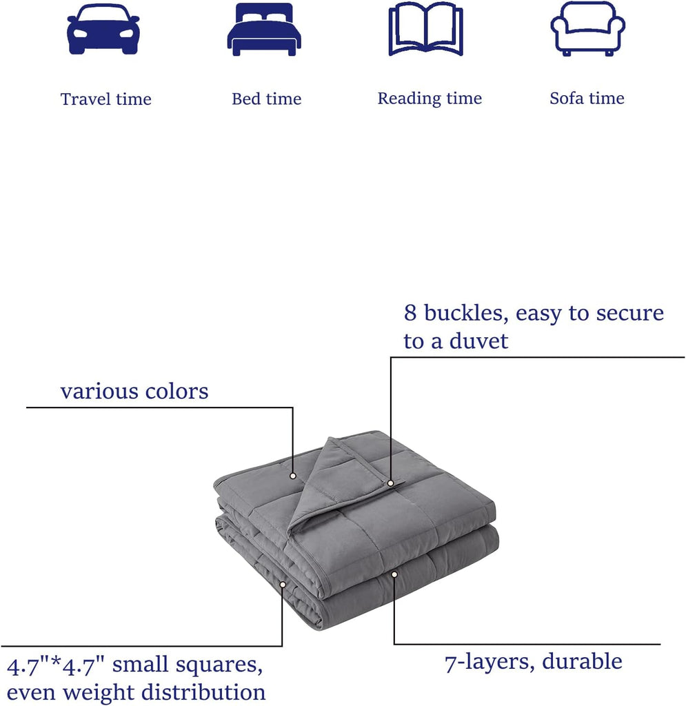 Weighted Blanket Heavy Blanket, Calm and Sleep, Premium Soft and Comfortable Material and Glass Beads (Dark Grey