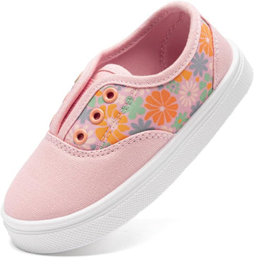 Toddler Slip on Shoes for Boys Girls Classic Walking Canvas School Sneaker Lightweight Little Kid Flat