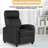 Recliner Chair Single Reclining Sofa Home Theater Seating with Lumbar Support and Padded Backrest for Living Room and