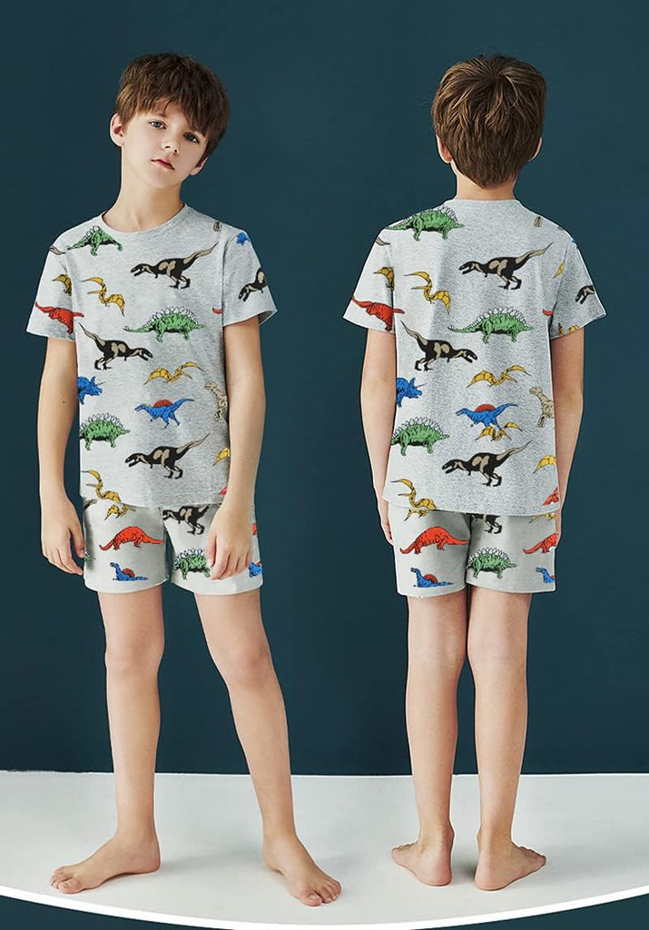 Hand Toddler Baby Boys Pajamas Monster Truck Summer Pjs Sleepwear Cotton Kids Short Sets Clothes