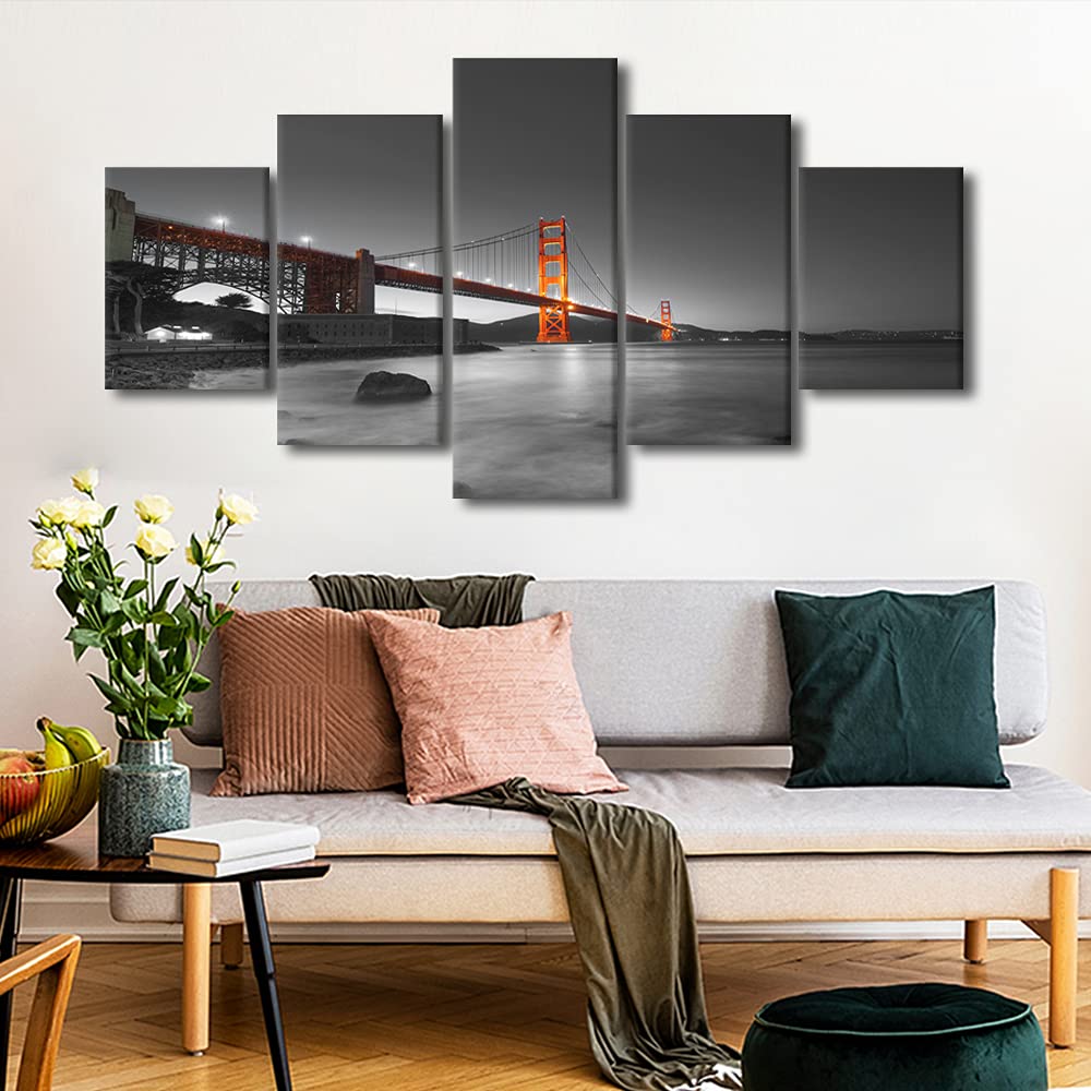 San Francisco Golden Gate Bridge Home Decor San Francisco Cityscape Poster Painting on Canvas San Francisco Skyline