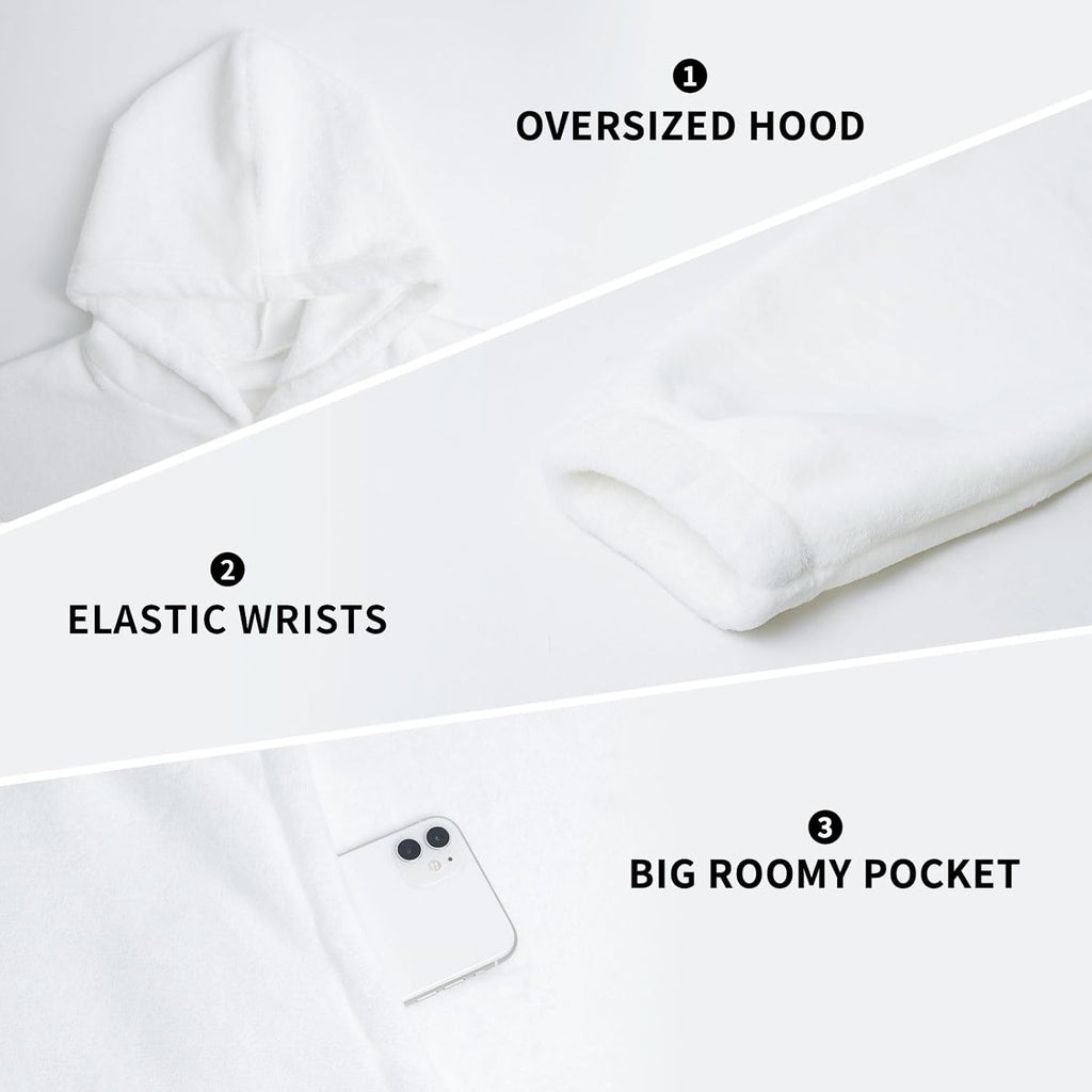 Oversized Adult Long Sleeve Flannel Hoodie Blanket Nurses-Registered-Rn Soft Fuzzy Hooded Sweatshirt Lounging Pullover