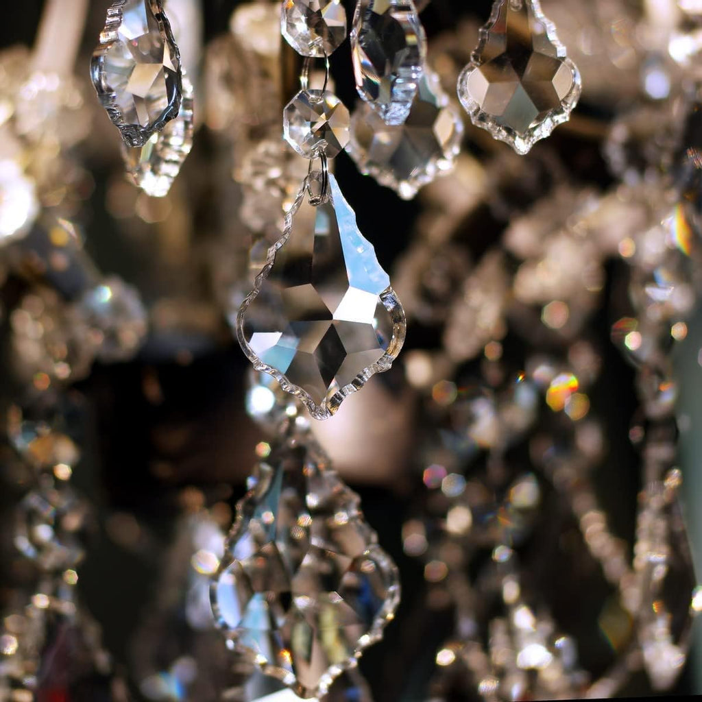 20pcs Crystal Chandelier Maple Leaf Prism Pendant Replacement Parts 50mm - Hanging Crystals Glass Beads for