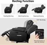 Power Recliner Loveseat Sofa with Console for Living Room, Home Theater Seating Seats with 4 Colors Ambient Lighting